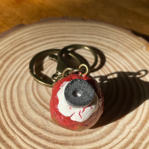 Halloween Meatball Eyeball Keyring
