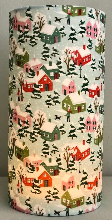 Liberty Snowy winter Wonderland - Handmade Children's  Tall Night Light 