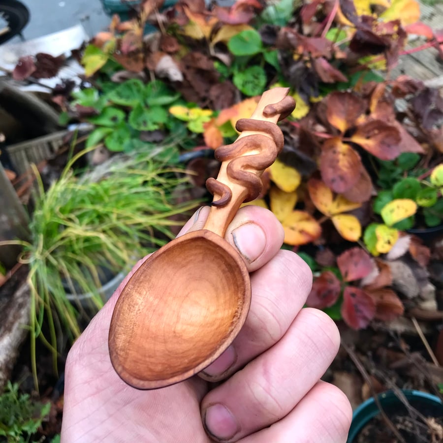 Hand Carved Cherry Spoon