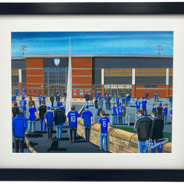 Chesterfield F.C, Technique Stadium. Framed, Football Memorabilia Art Print