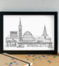 Stevenage Skyline Art Print - Image 2
