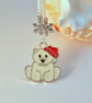 Polar Bear & Snowflake Bag Charm, Winter Accessory, Animal Lover, Gifts For Her  - Image 1