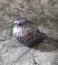 Baby Fledgling Ornament, Metallic Purple Green Little Bird Sculpture - Image 5