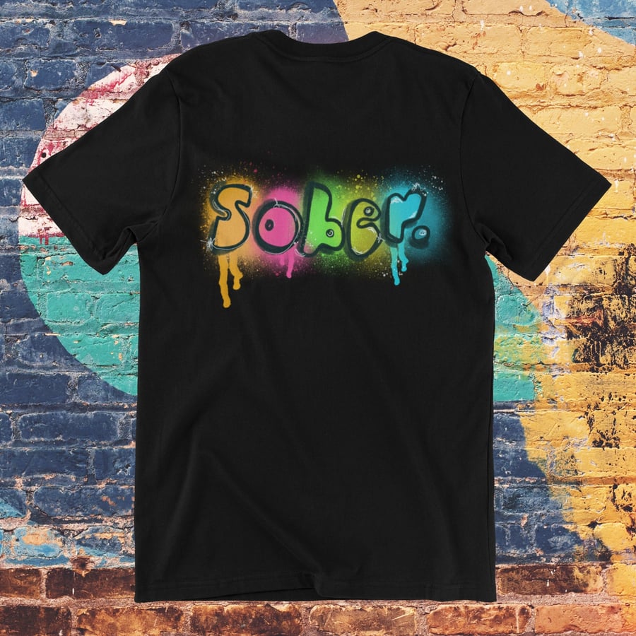 Spray Paint Sober Shirt Sobriety gift, AA gift Sober t-shirt for men
