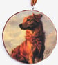 Labrador decoupaged large log slice wall decoration. - Image 2