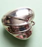 Destash:HEARTS: Large Silver-Plated Puffy Heart with Ripples 4cms - Image 2