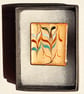 brooch - rectangular - scrolled rod on clear enamel - Image 3