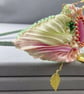 Green & Pink Silk Beaded Side Tiara with Pink Agate and Pearls - Image 2