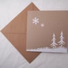 SALE!Christmas Cards 'Snow Trees' 5pk,Handmade Xmas Cards