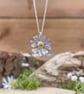 Handmade Gold & Silver Daisy Necklace (silver chain) - Image 1