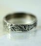 Silver Leaf Ring - Fine Scattering of Leaves Wreath Woodland Band Wedding Band - Image 8