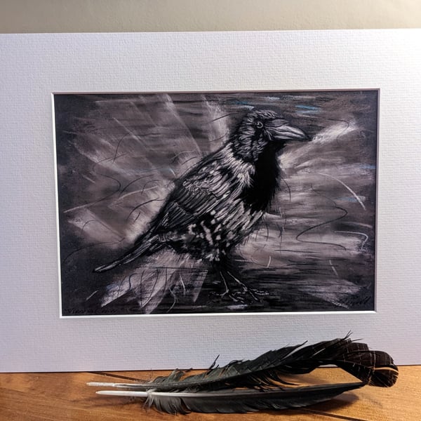 Vienna Crow - An A4 or A3 signed print of an original drawing of a Crow
