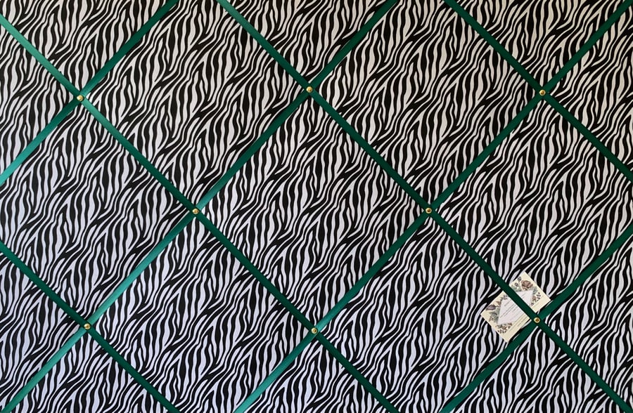 Handmade Bespoke Memo Notice Board With Animal Zebra Print Fabric