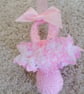 Pink baby dummy pram charm hand knitted  - Image 2