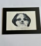 Original portrait painting of a cute dog 5x7" 