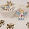 Ceramic Christmas Angel Pottery angel guardian angel Christmas decoration