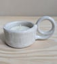 Summer Seconds Ceramic tealight holder with handle white speckled