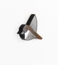 House sparrow wall hanging, set of 3 miniature flying birds, wooden decorations. - Image 7
