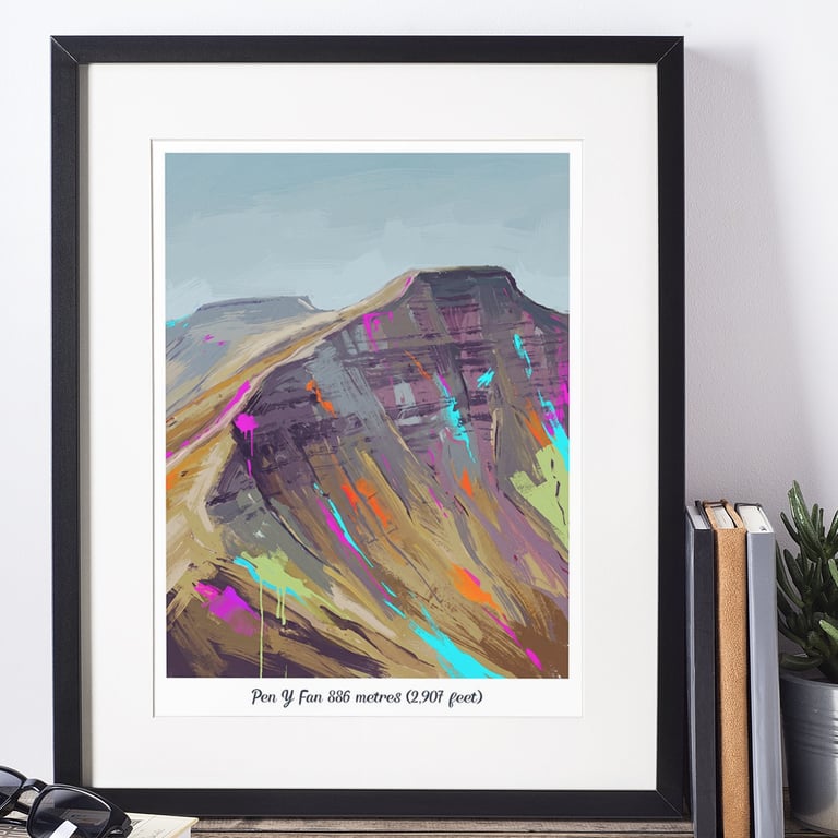 A3 Framed (choice of colours) Pen y Fan Art Print