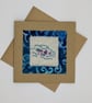 Embroidered Swimming Fish Greetings Card - Birthday Card - Blank Card