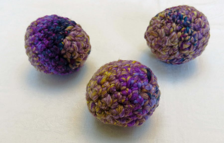 Set of three ball toys for cats