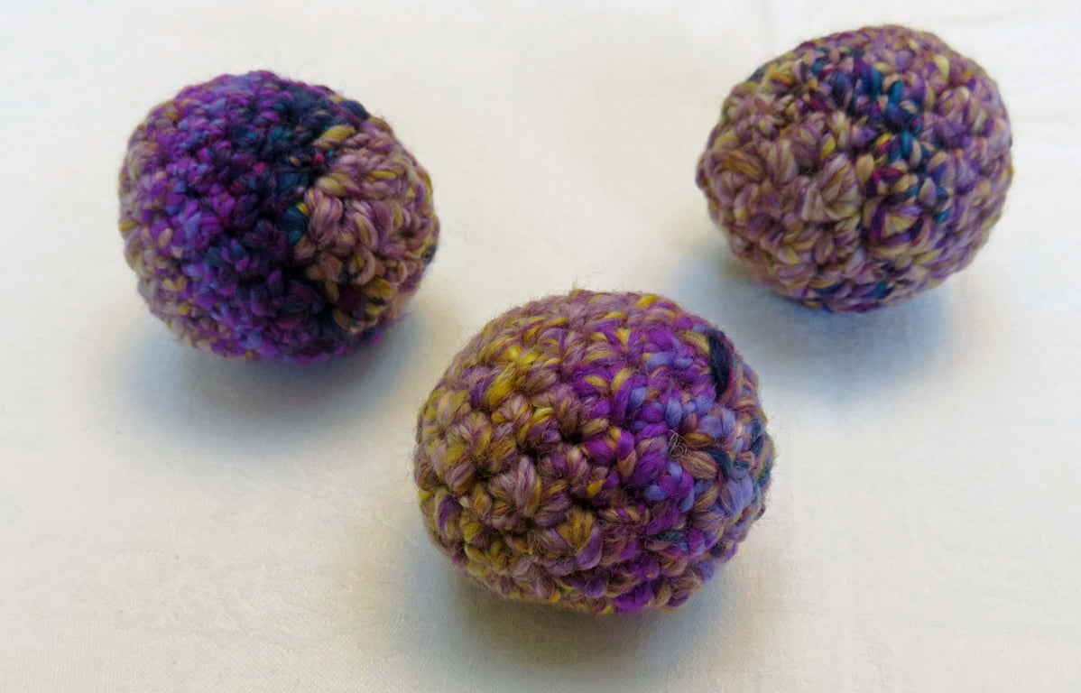 Set of three ball toys for cats