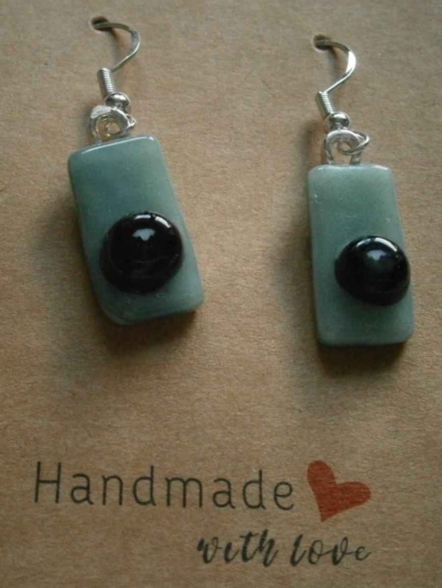 Fused glass Sheepy earrings