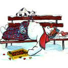 Lying Snowman Chocs sticker