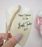 Merry Christmas Best Teacher 2026 Wooden Heart Christmas Ornament Teacher Gift - Image 2