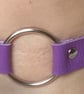 Lavender Purple Coloured soft Leather Choker with O Ring (13 - 15" neck size)