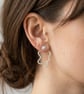 Handmade Sterling Silver Wavy Drop Earrings with Textured Stud