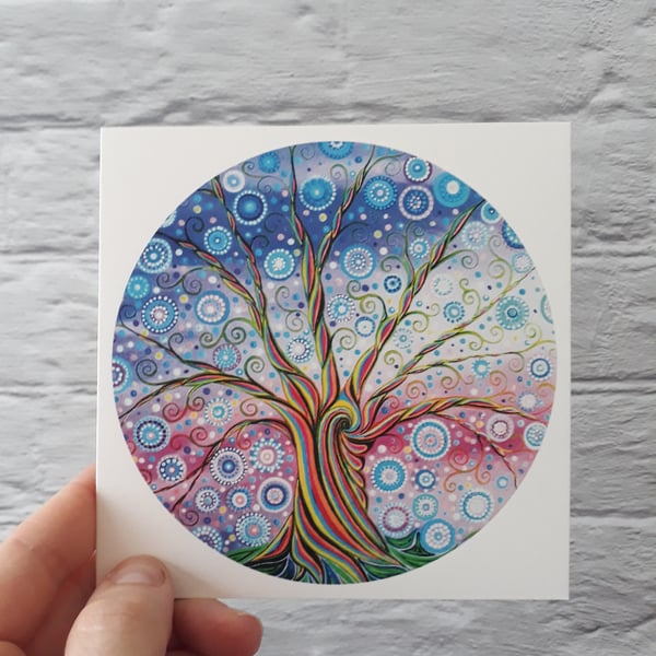 Candy Tree of Life Card, Birthday Card, Thank You Card, Art Card, Card for Dad