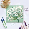 White Allium Card - Floral, Blank