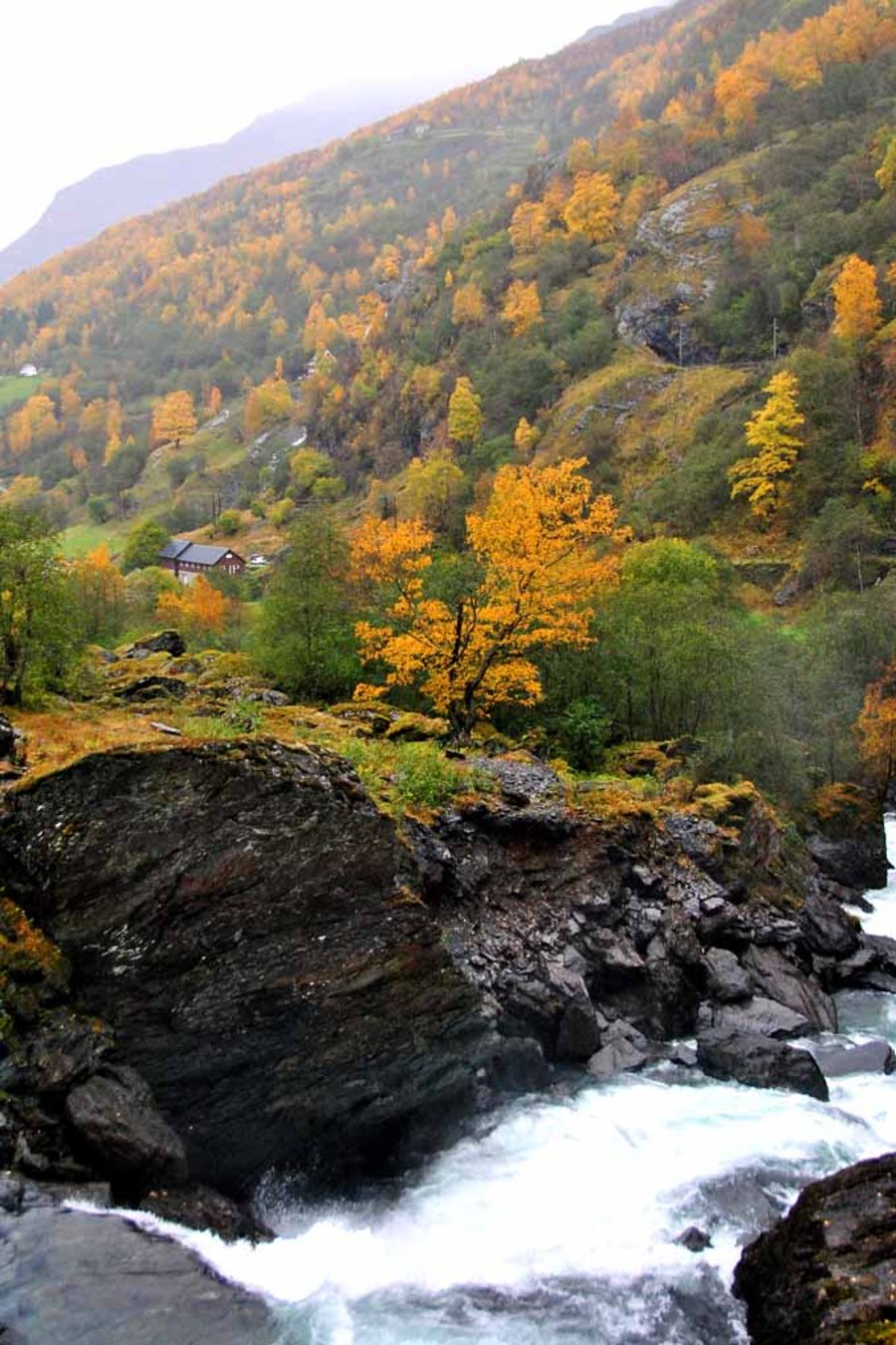 Waterfall Flamsdalen Valley Flam Norway Scandinavia Photograph Print