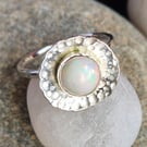 Handmade sterling silver and Ethiopian opal ring