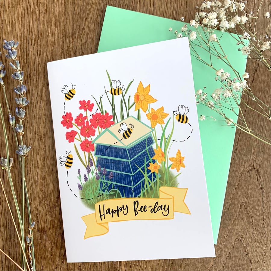 Happy Birthday Bee Card 