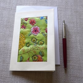 Individually Hand Crafted Textile Blank Card