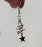 Silver witch and star charm dangle earrings  - Image 2