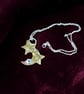 Sterling Silver Copper & Brass Celestial Pendant Necklace 