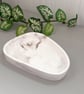 Taupe & White Marbled Triangular Trinket Tray - Image 2