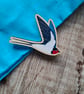 Swallow Wooden Pin Brooch - Image 1