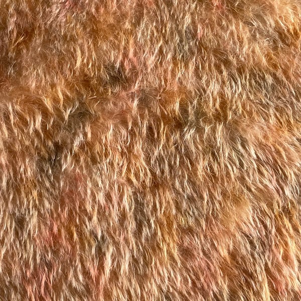 Hand dyed mohair fur fabric "Caleb" on Schulte Feathered 18mm