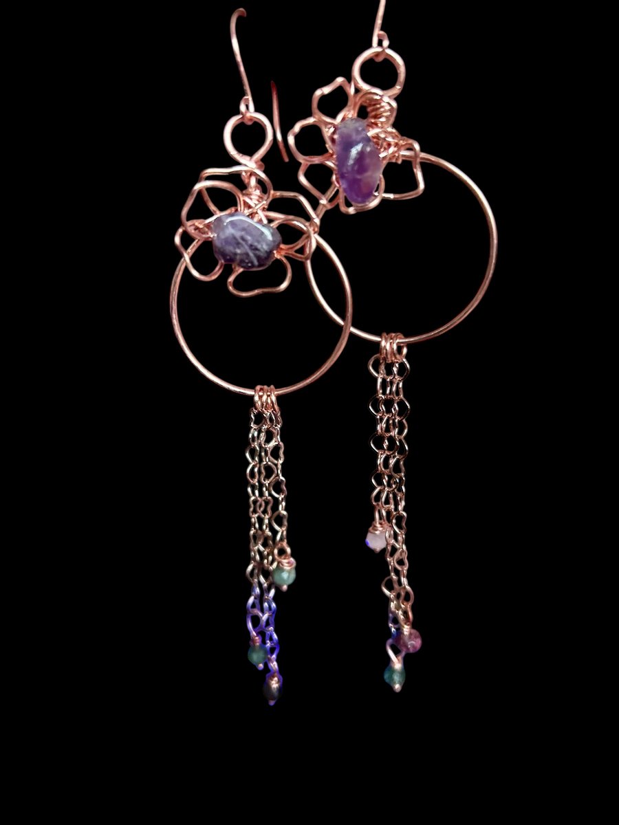 Statement Copper Earrings - 7th Wedding Anniversary, Gift for her