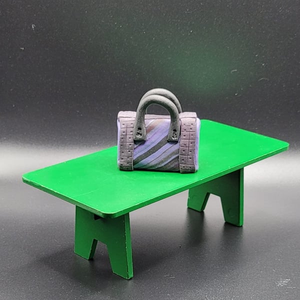 Handmade Polymer Clay Miniature Handbag, Dollhouse Accessory, Fashion Purse