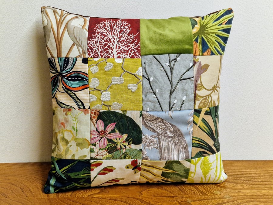 Handmade 45cm x 45cm patchwork cushion cover 