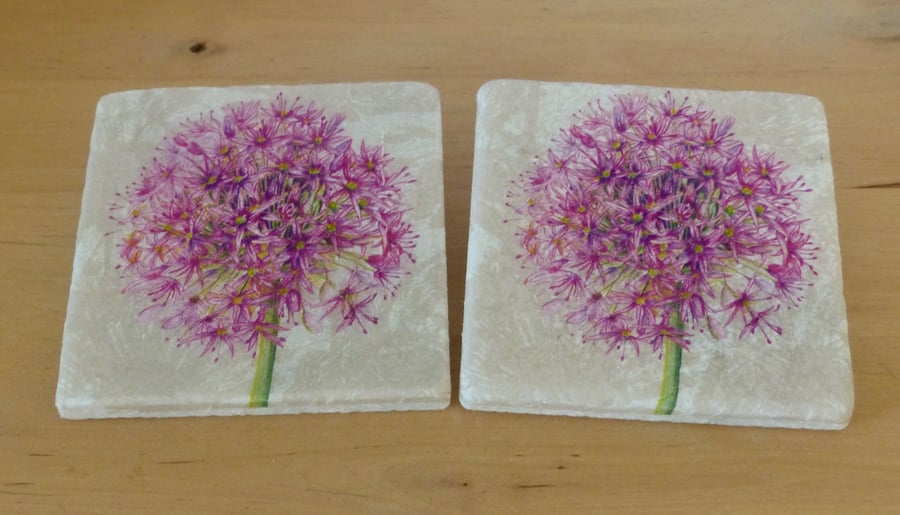 Marble 'Allium' Coasters