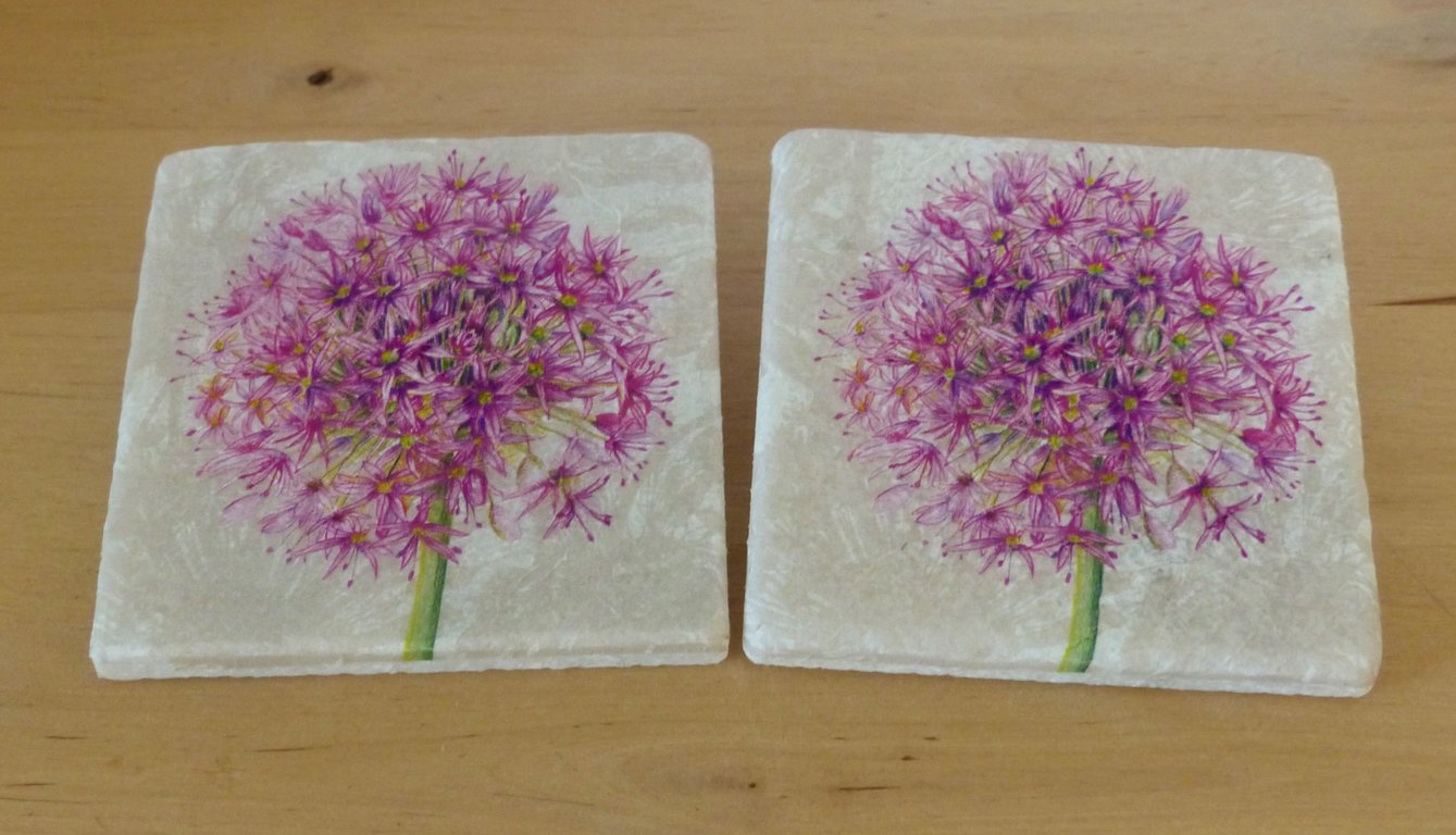 Marble 'Allium' Coasters
