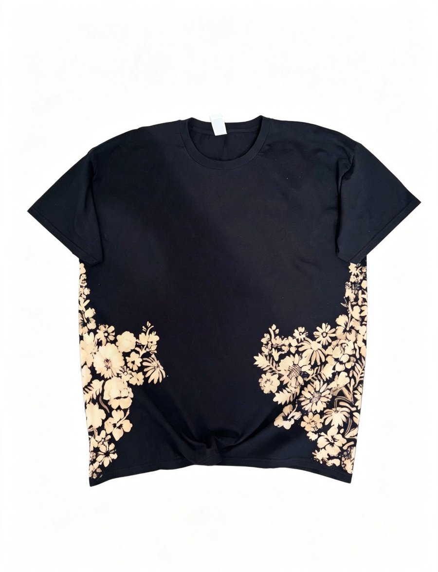 Bleach Painted Floral T-shirt 
