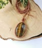 Tiger Eye Macrame Necklace Pendant  - Image 3