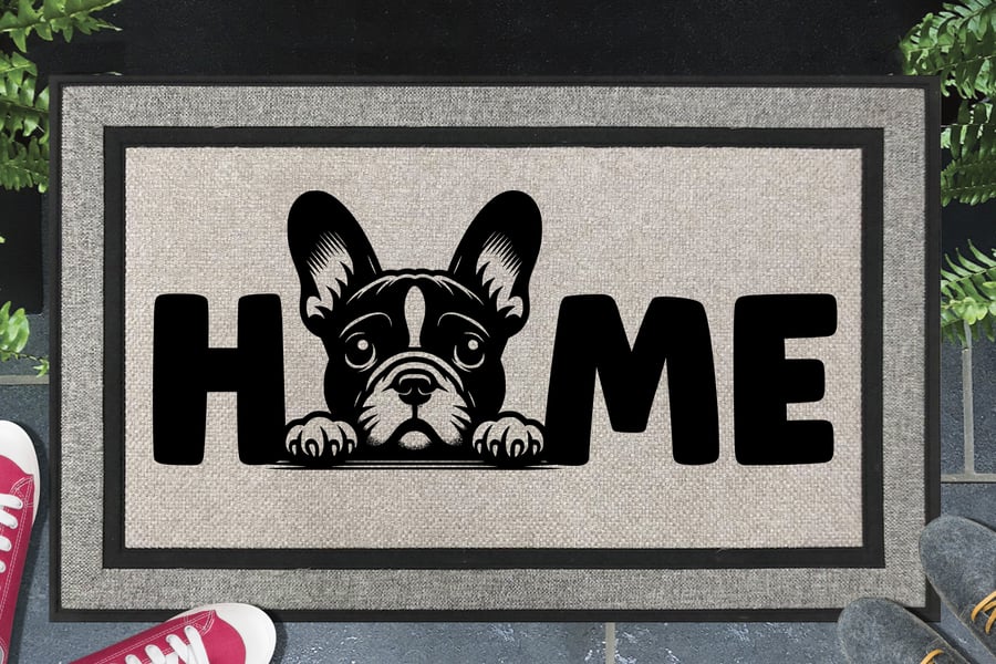 French Bulldog Home Door Mat No.1 - All Weather - French Bulldog Doormat 